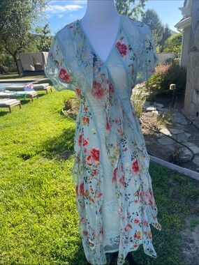 Alice + Olivia Kadence Floral
Assymetrical Midi Dress Romantic|Lace-size 0